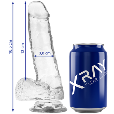 Dildo Trasparente Realistico X Ray Clear con Asse Flessibile e Vene